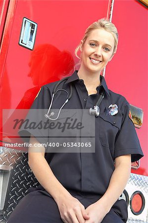 Portrait of female paramedic