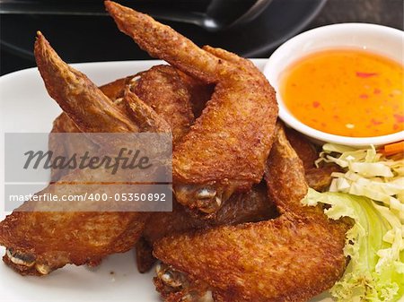 Fried Chicken wing on plate