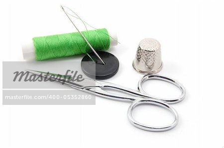 sewing kit isolated on a white background