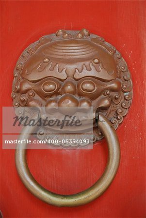 Bronze lion’s head handles -  Confucius temple - Shanghai - Republic of China
