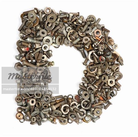 alphabet made of bolts - The letter d