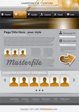 Hitech Style business website template for elegant corporate sites with a lot of design elements included. Shadows are transparent.