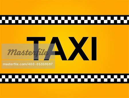 Background of a yellow taxi cab with text