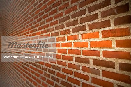 Close up of brick wall ending in infinity