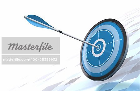 blue target and arrow over a modern background image is placed on the bottom right side