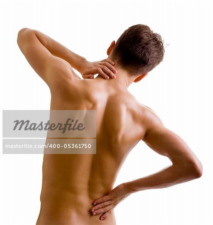 back and shoulder naked male body (an athlete)