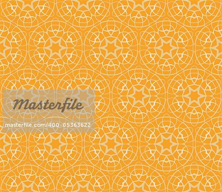Seamless pattern with squares, lines and stars in shades of orange