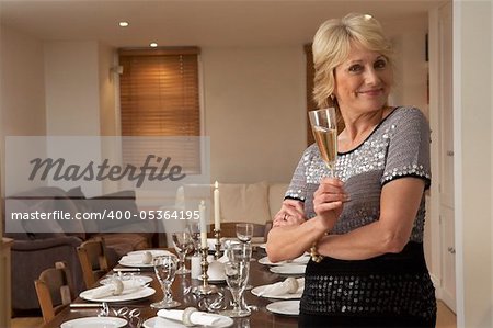 Woman Throwing A Dinner Party