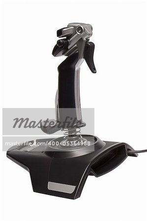 joystick for aircraft simulator isolated on a white background