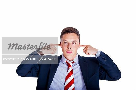 Manager making a "don't hear" gesture