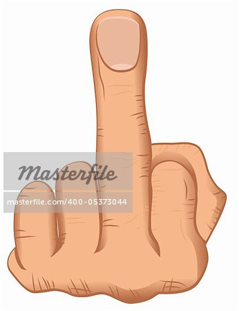 Hand showing the middle finger sign, Vector illustration isolated on white background.