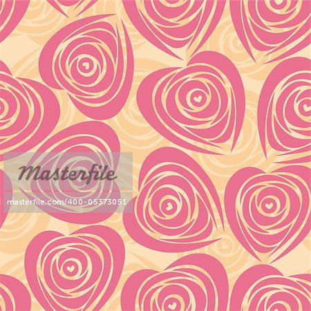 Pink art vector heart, rose pattern. Seamless flower background pattern. Fabric texture. Floral vintage design. Pretty cute wallpaper. Romantic cartoon feminine filigree tile.