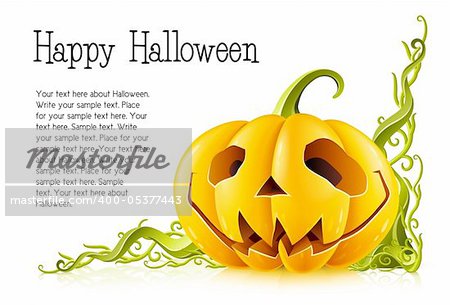 pumpkin for halloween on white background vector illustration