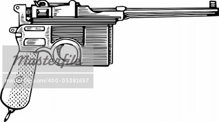 Pistol Mauser isolated on white