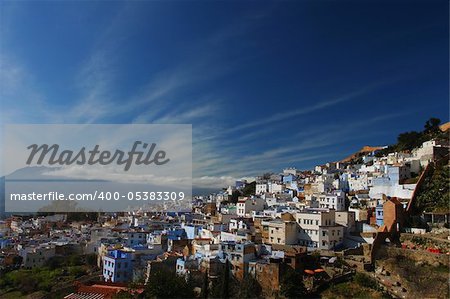 View of arabic city of Chechauen, northern Morocco