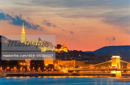 Budapest night view. Long exposure.