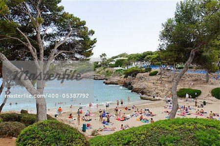 Typical beach on eastern part of Mallorca island, Spain