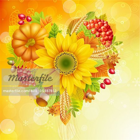 Autumn background with colorful leaves. Vector illustration.