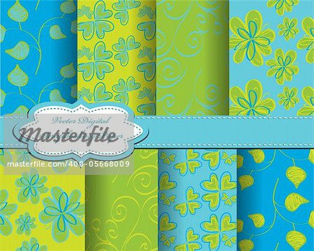 set of flower vector paper for scrapbook