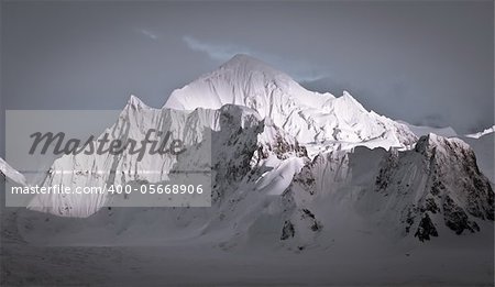 Beautiful snow-capped mountains against the sky