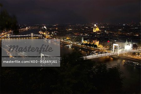 view of panorama Budapest, Hungary, from fortress Citadel view of panorama Budapest, Hungary, from fortress Citadel