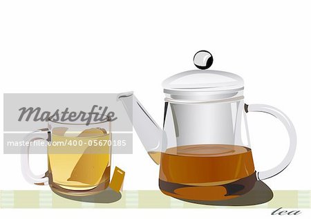 tea collection vector eps