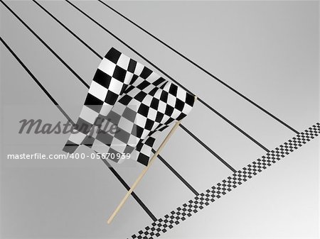 Illustration of a flag for waving it on finish