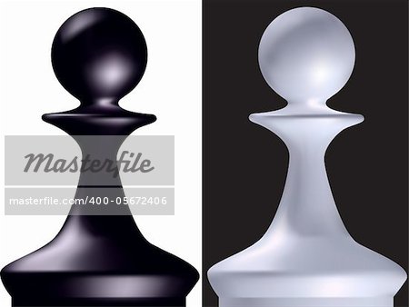 Black and white chess figure a pawn in a vector