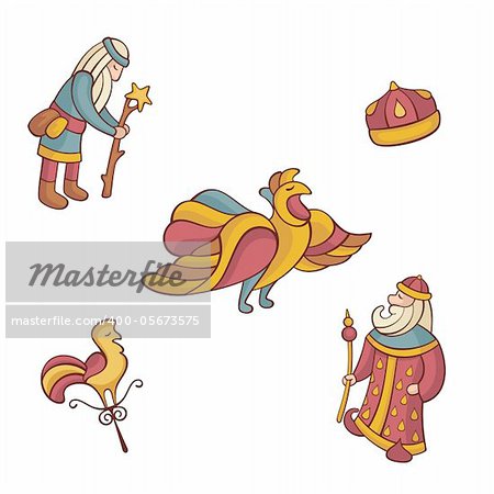 set of cute fairytale characters vector illustration