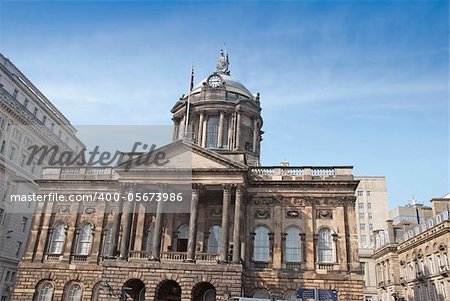 Victorian Domed Town Hall with Clock and Statue of Britannia in an English Port