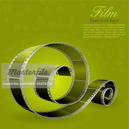 Realistic photographic film, element for design, vector illustration