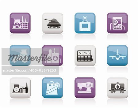 Business and industry icons - vector icon set