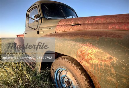 Vintage Farm Trucks Saskatchewan Canada weathered and old