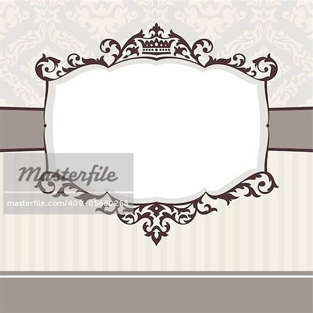 abstract cute decorative vintage frame vector illustration