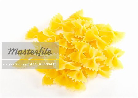 dried italian pasta (macaroni) isolated on white background