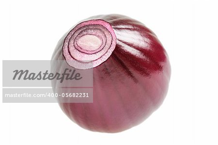 Ont onion macro. Isolated on white background