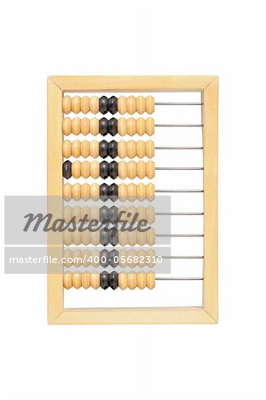 Big Wooden abacus. Isolated on white background.