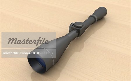 3d rifle scope sight used for aiming with a weapon