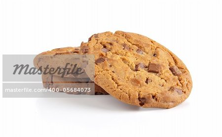 delicious chocolate chip cookie isolated on a white background