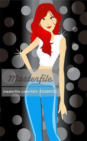 beautiful girl cartoon vector illustration