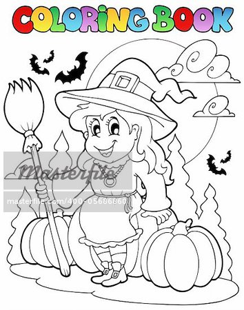 Coloring book Halloween character 4 - vector illustration.