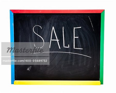 black school board isolated on white background with Sale
