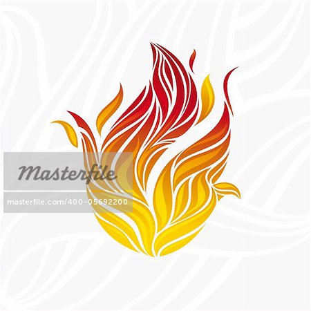 abstract artistic fire flame card vector illustration