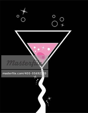 Cute pink martini cocktail alcohol drink