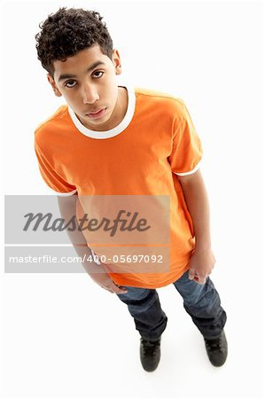 Full Length Portrait Of Young Boy