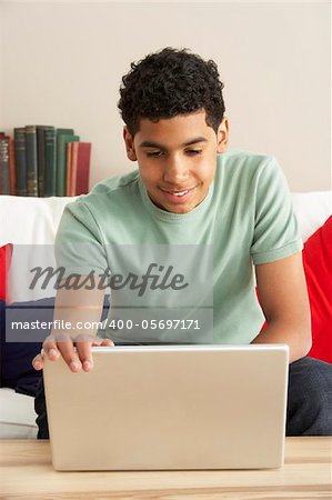 Boy Using Laptop