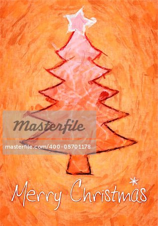 An image of a nice orange christmas tree background