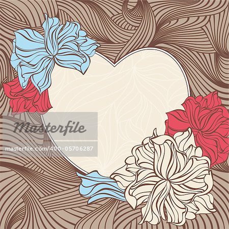 abstract lovely romantic heart frame vector illustration