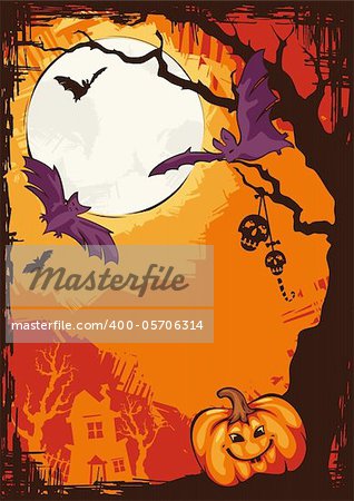 abstract autumn cartoon Halloween background vector illustration