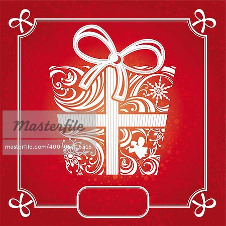 abstract decorative red Christmas card vector illustration